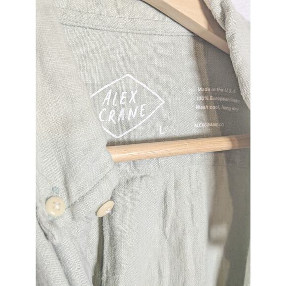 Alex Crane Shirt Mens Large European Linen Button Down Long Sleeve Casual playa - Picture 2 of 3